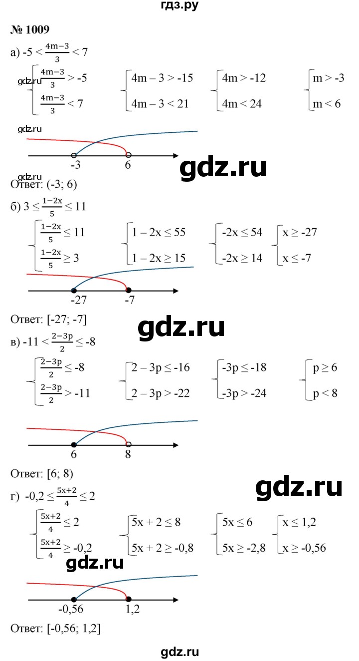 ГДЗ по алгебре 9 класс  Макарычев  Базовый уровень задание - 1009, Решебник к учебнику 2021