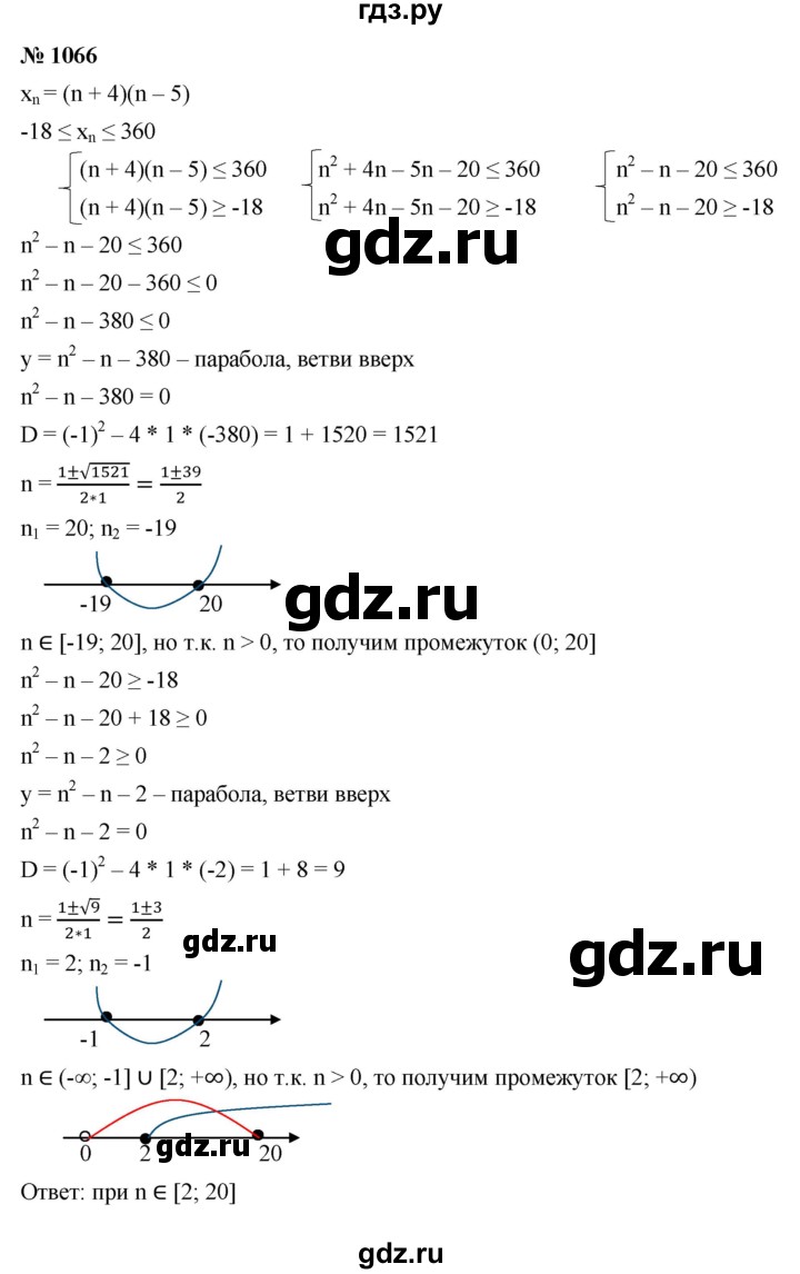 ГДЗ по алгебре 9 класс  Макарычев  Базовый уровень задание - 1066, Решебник к учебнику 2021
