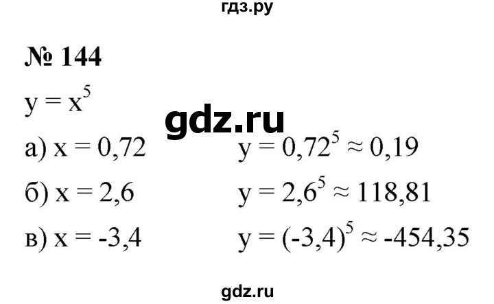ГДЗ по алгебре 9 класс  Макарычев  Базовый уровень задание - 144, Решебник к учебнику 2021