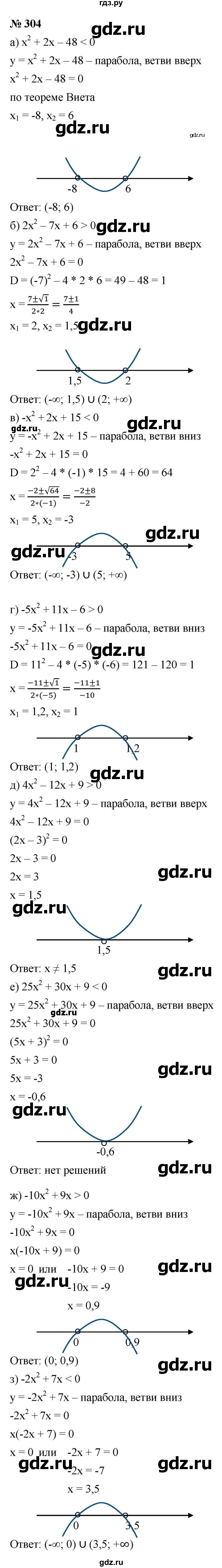 ГДЗ по алгебре 9 класс  Макарычев  Базовый уровень задание - 304, Решебник к учебнику 2021