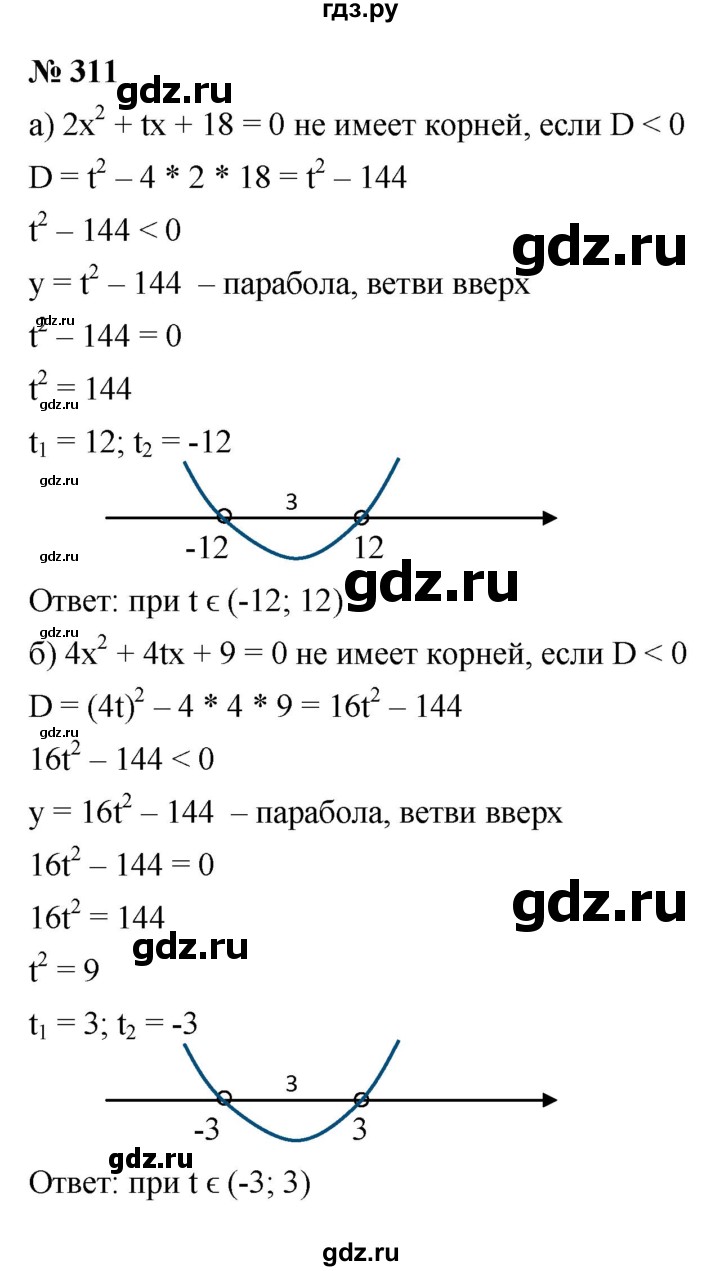 ГДЗ по алгебре 9 класс  Макарычев  Базовый уровень задание - 311, Решебник к учебнику 2021