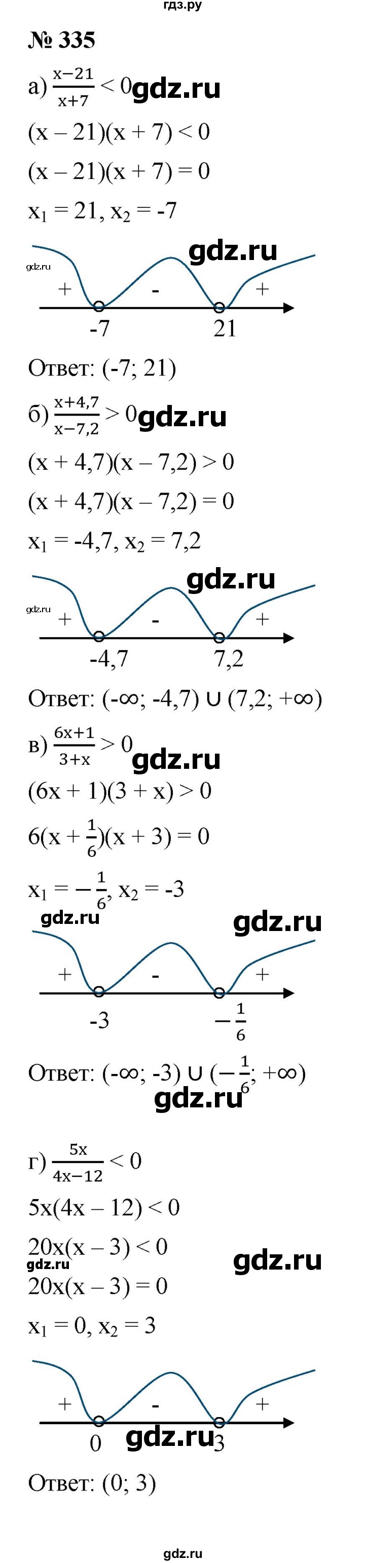 ГДЗ по алгебре 9 класс  Макарычев  Базовый уровень задание - 335, Решебник к учебнику 2021
