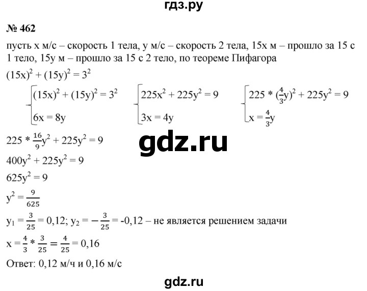 ГДЗ по алгебре 9 класс  Макарычев  Базовый уровень задание - 462, Решебник к учебнику 2021