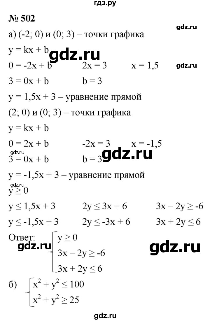 ГДЗ по алгебре 9 класс  Макарычев  Базовый уровень задание - 502, Решебник к учебнику 2021