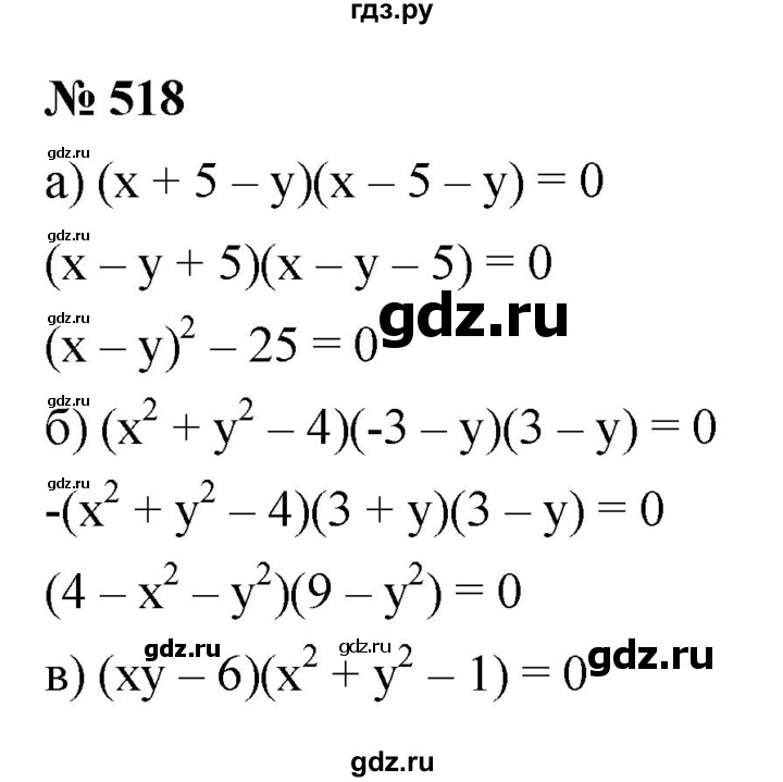 ГДЗ по алгебре 9 класс  Макарычев  Базовый уровень задание - 518, Решебник к учебнику 2021