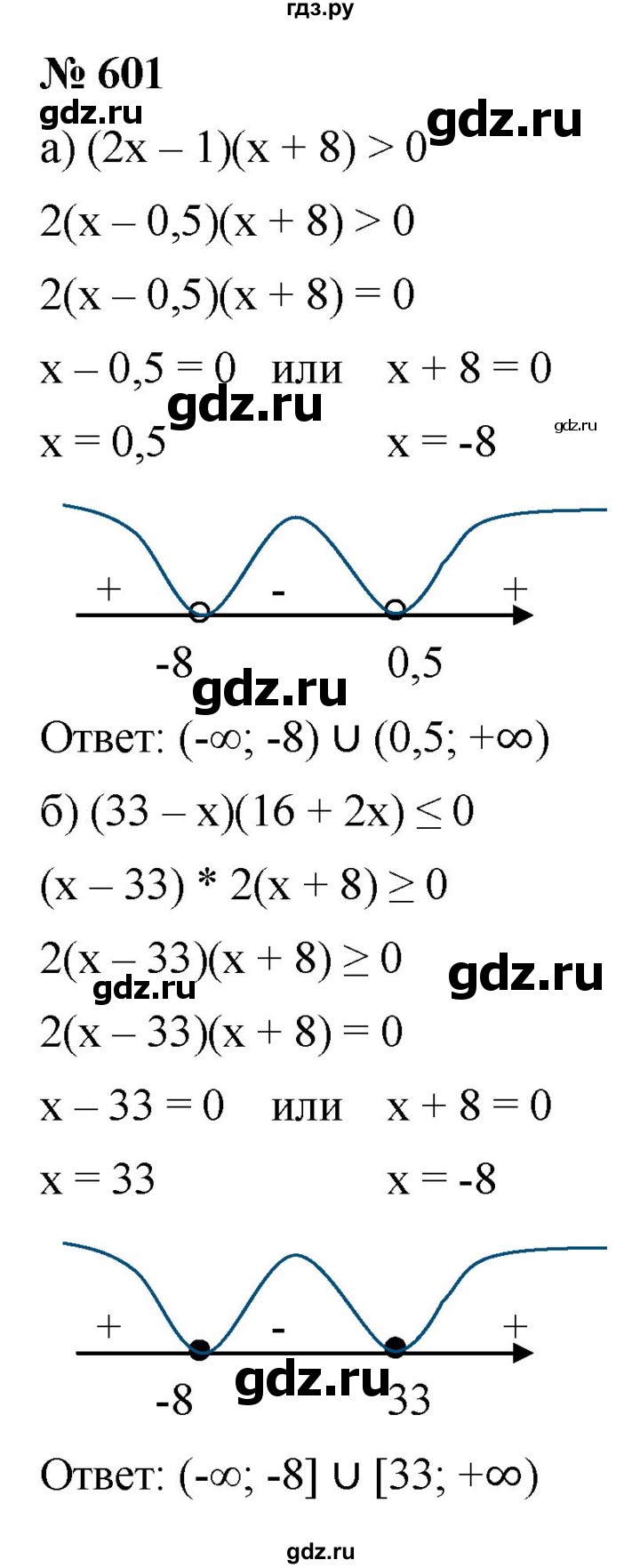 ГДЗ по алгебре 9 класс  Макарычев  Базовый уровень задание - 601, Решебник к учебнику 2021