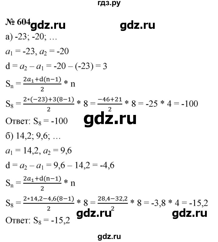 ГДЗ по алгебре 9 класс  Макарычев  Базовый уровень задание - 604, Решебник к учебнику 2021