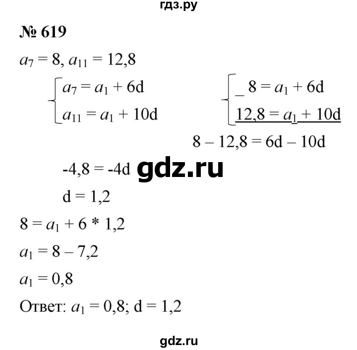 ГДЗ по алгебре 9 класс  Макарычев  Базовый уровень задание - 619, Решебник к учебнику 2021