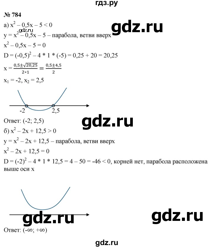 ГДЗ по алгебре 9 класс  Макарычев  Базовый уровень задание - 784, Решебник к учебнику 2021
