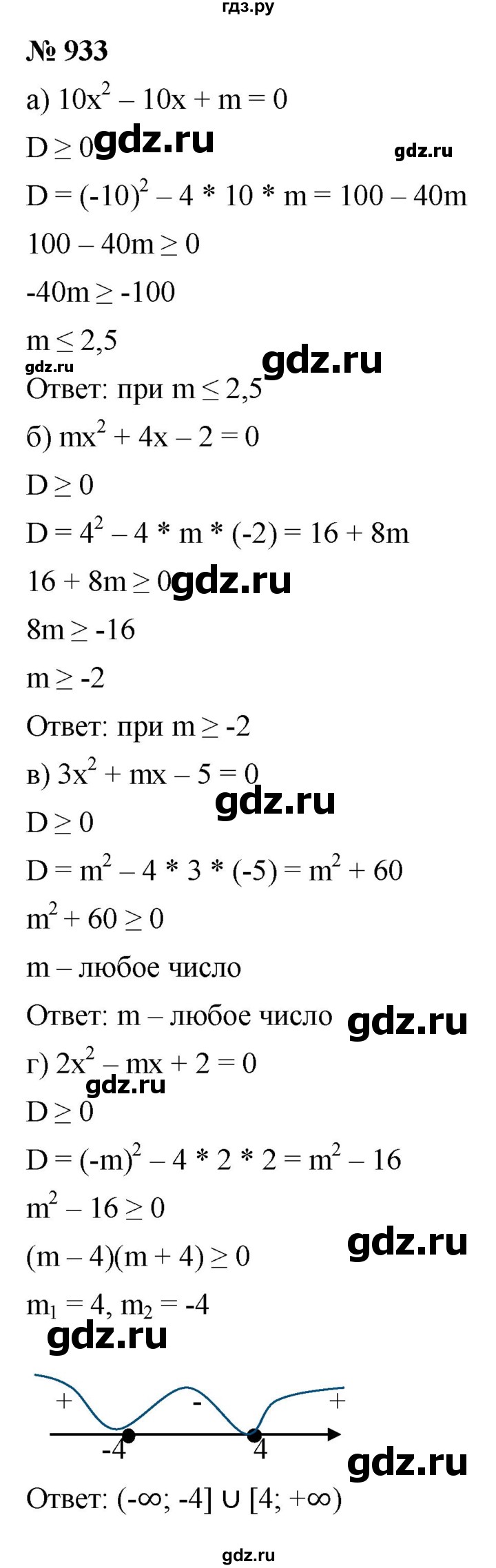 ГДЗ по алгебре 9 класс  Макарычев  Базовый уровень задание - 933, Решебник к учебнику 2021