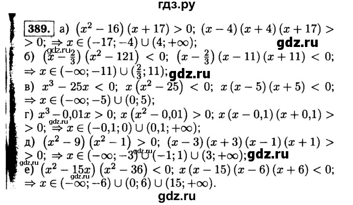 ГДЗ по алгебре 9 класс  Макарычев  Базовый уровень задание - 389, Решебник к учебнику 2015