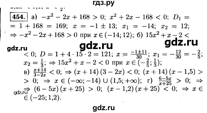 ГДЗ по алгебре 9 класс  Макарычев  Базовый уровень задание - 454, Решебник к учебнику 2015