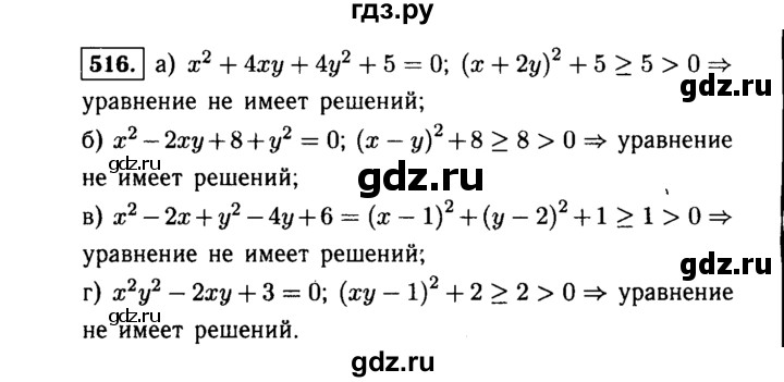 ГДЗ по алгебре 9 класс  Макарычев  Базовый уровень задание - 516, Решебник к учебнику 2015