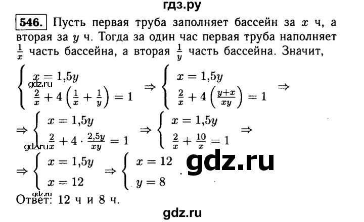 ГДЗ по алгебре 9 класс  Макарычев  Базовый уровень задание - 546, Решебник к учебнику 2015