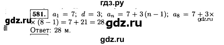 ГДЗ по алгебре 9 класс  Макарычев  Базовый уровень задание - 581, Решебник к учебнику 2015
