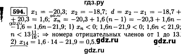 ГДЗ по алгебре 9 класс  Макарычев  Базовый уровень задание - 594, Решебник к учебнику 2015