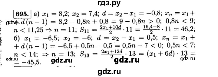 ГДЗ по алгебре 9 класс  Макарычев  Базовый уровень задание - 695, Решебник к учебнику 2015