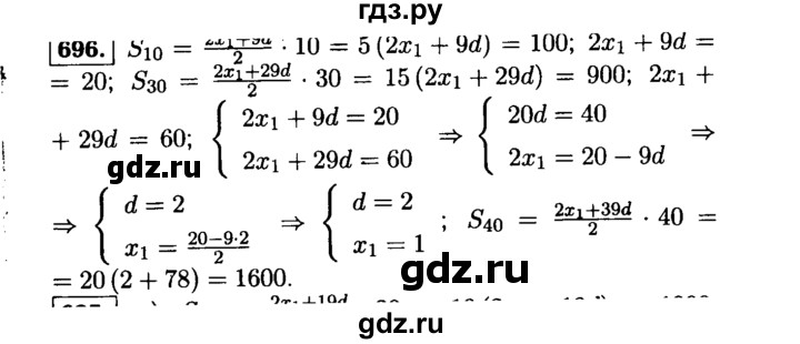 ГДЗ по алгебре 9 класс  Макарычев  Базовый уровень задание - 696, Решебник к учебнику 2015