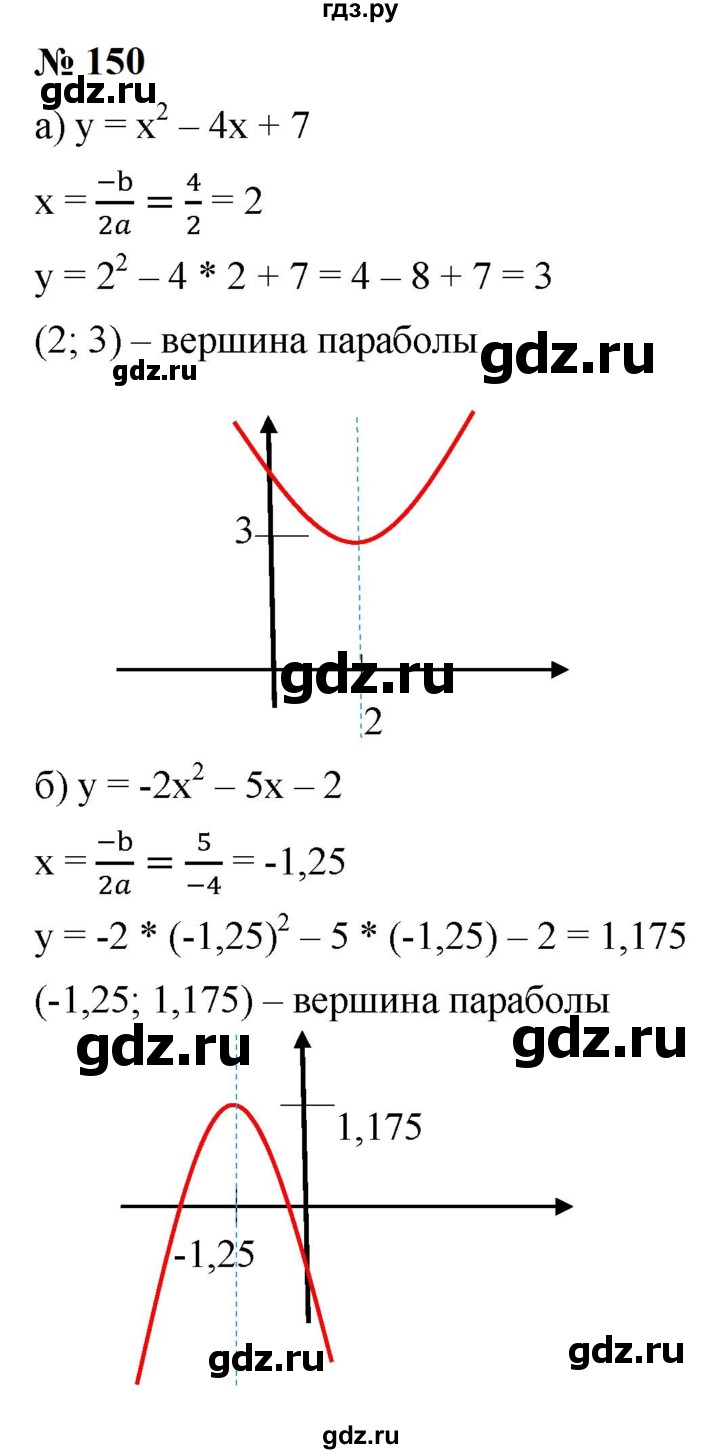 ГДЗ по алгебре 9 класс  Макарычев  Базовый уровень задание - 150, Решебник к учебнику 2023