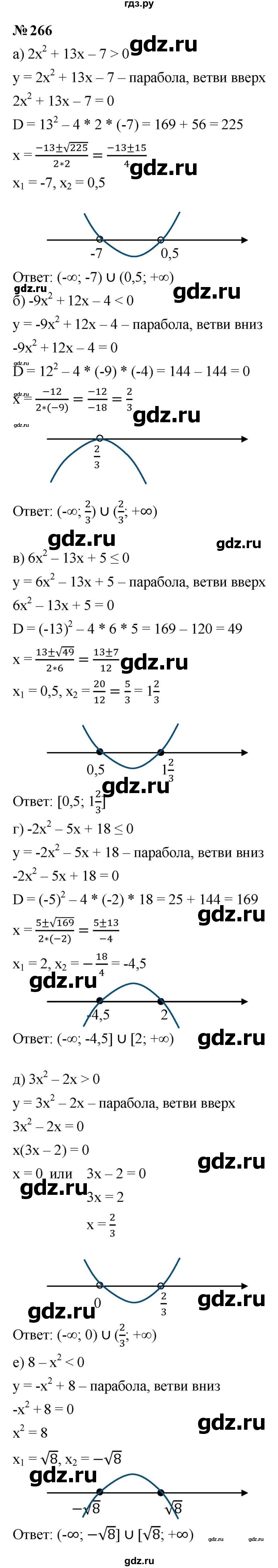 ГДЗ по алгебре 9 класс  Макарычев  Базовый уровень задание - 266, Решебник к учебнику 2023