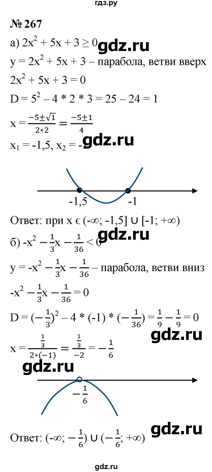 ГДЗ по алгебре 9 класс  Макарычев  Базовый уровень задание - 267, Решебник к учебнику 2023