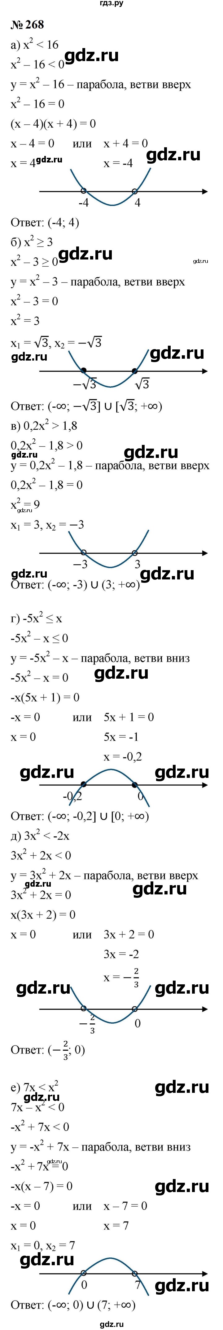 ГДЗ по алгебре 9 класс  Макарычев  Базовый уровень задание - 268, Решебник к учебнику 2023