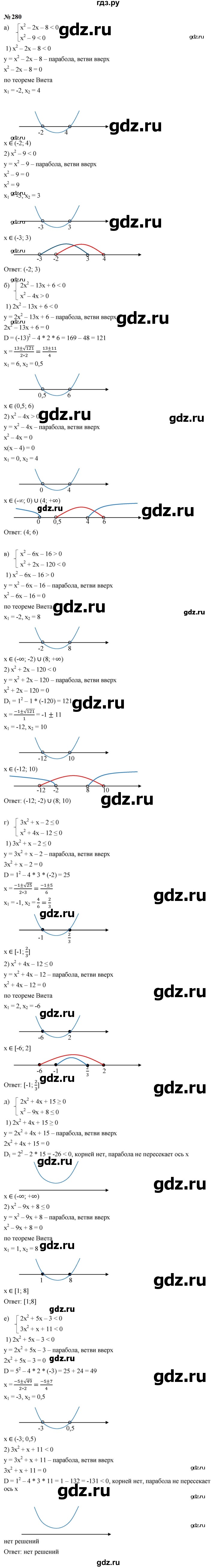ГДЗ по алгебре 9 класс  Макарычев  Базовый уровень задание - 280, Решебник к учебнику 2023