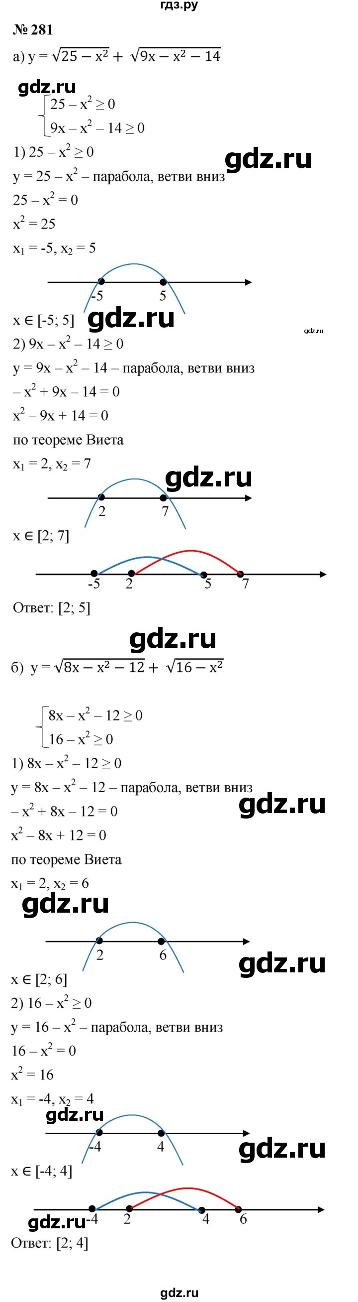 ГДЗ по алгебре 9 класс  Макарычев  Базовый уровень задание - 281, Решебник к учебнику 2023