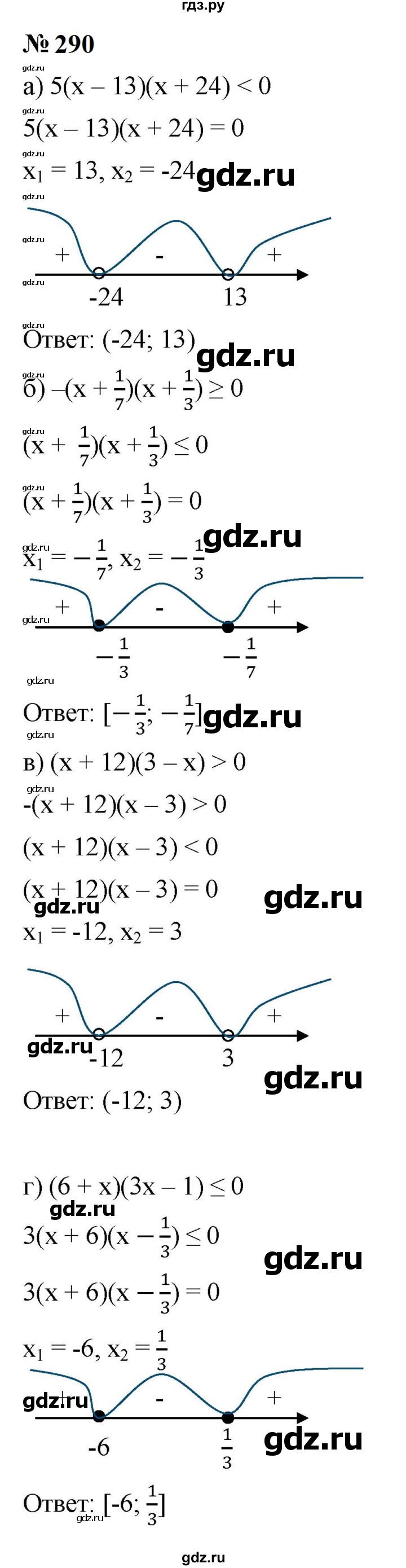 ГДЗ по алгебре 9 класс  Макарычев  Базовый уровень задание - 290, Решебник к учебнику 2023