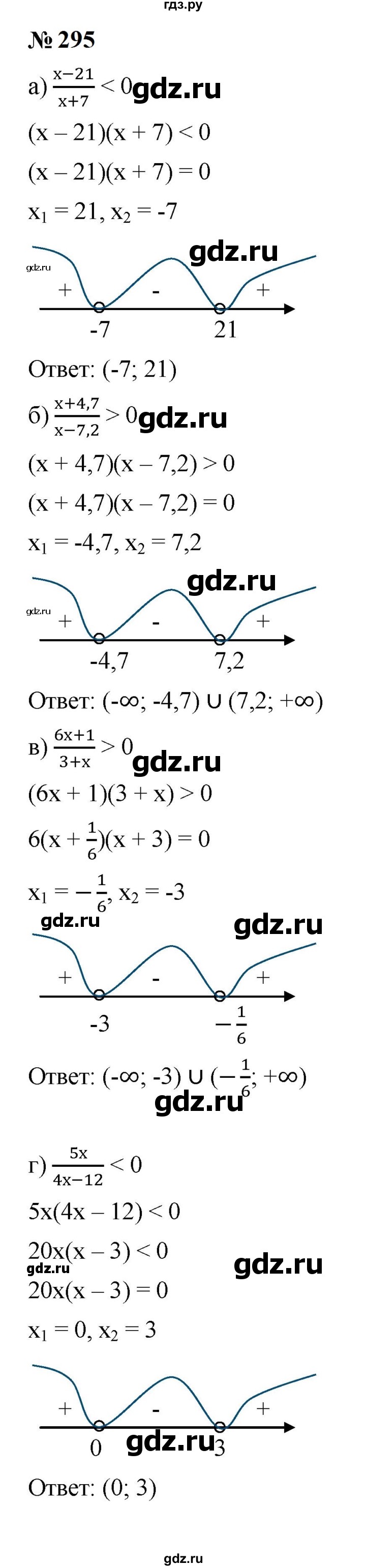 ГДЗ по алгебре 9 класс  Макарычев  Базовый уровень задание - 295, Решебник к учебнику 2023