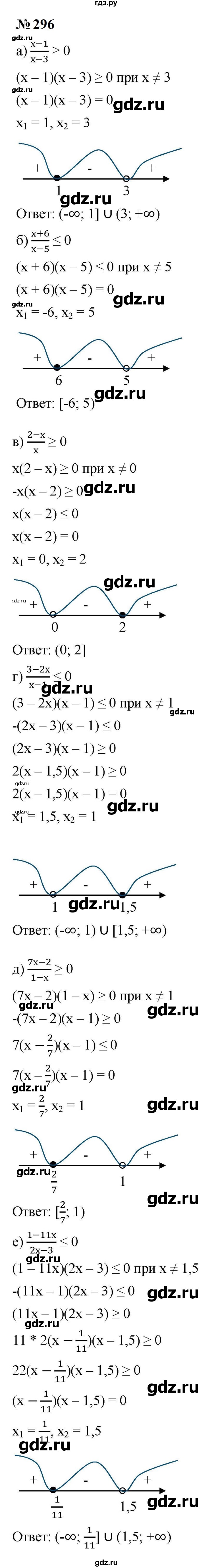 ГДЗ по алгебре 9 класс  Макарычев  Базовый уровень задание - 296, Решебник к учебнику 2023