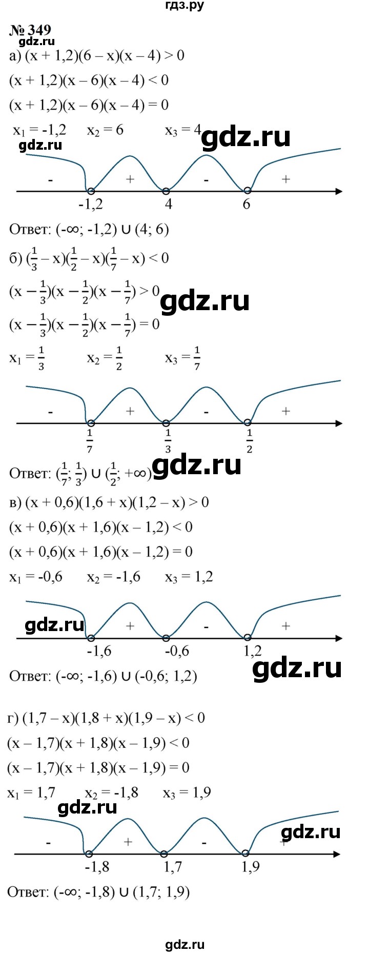 ГДЗ по алгебре 9 класс  Макарычев  Базовый уровень задание - 349, Решебник к учебнику 2023