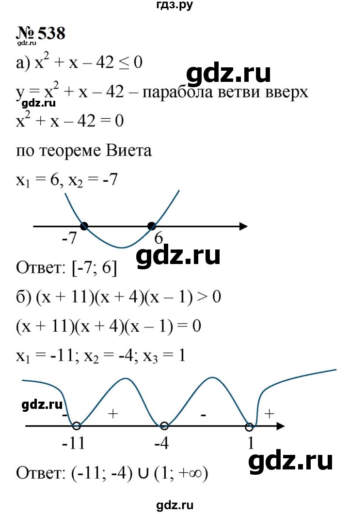 ГДЗ по алгебре 9 класс  Макарычев  Базовый уровень задание - 538, Решебник к учебнику 2023