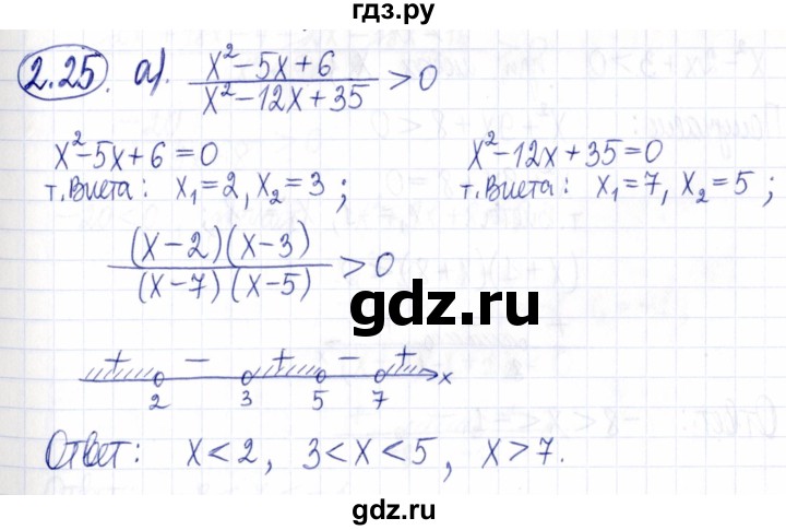 ГДЗ по алгебре 9 класс Мордкович Учебник, Задачник Базовый уровень задачник 2021 / §2 - 2.25, Решебник к задачнику 2021