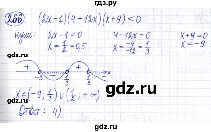 ГДЗ по алгебре 9 класс Мордкович Учебник, Задачник Базовый уровень задачник 2021 / итоговое повторение - 266, Решебник к задачнику 2021