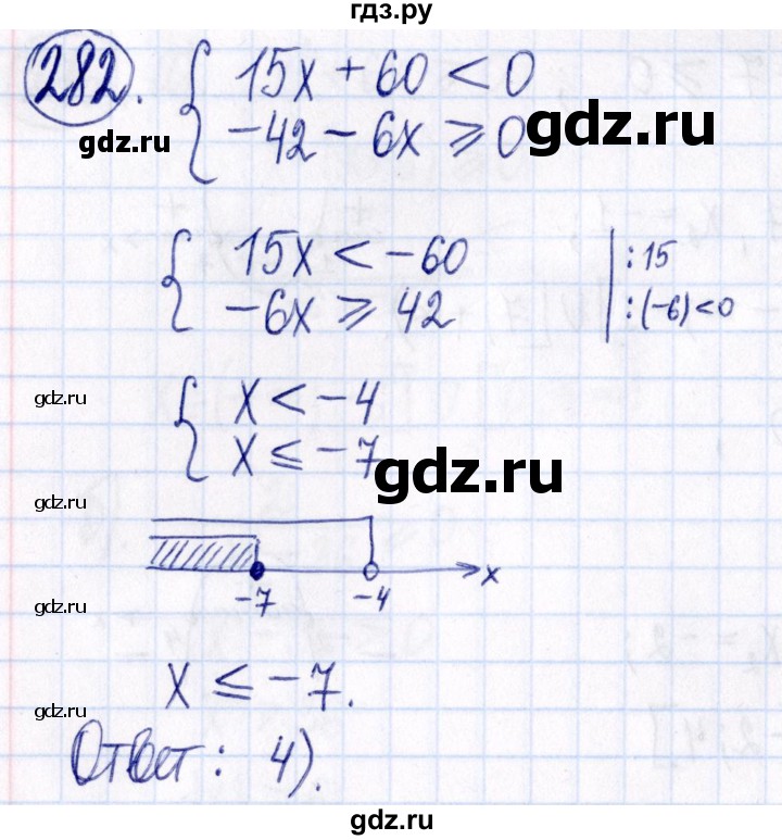 ГДЗ по алгебре 9 класс Мордкович Учебник, Задачник Базовый уровень задачник 2021 / итоговое повторение - 282, Решебник к задачнику 2021