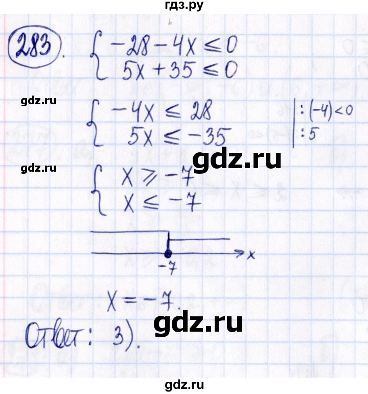 ГДЗ по алгебре 9 класс Мордкович Учебник, Задачник Базовый уровень задачник 2021 / итоговое повторение - 283, Решебник к задачнику 2021
