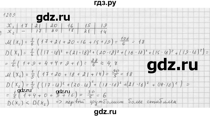 ГДЗ по алгебре 10‐11 класс  Алимов  Базовый и углубленный уровень упражнение - 1209, Решебник №1