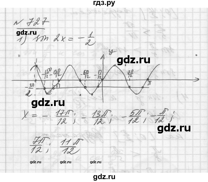 ГДЗ по алгебре 10‐11 класс  Алимов  Базовый и углубленный уровень упражнение - 727, Решебник №1