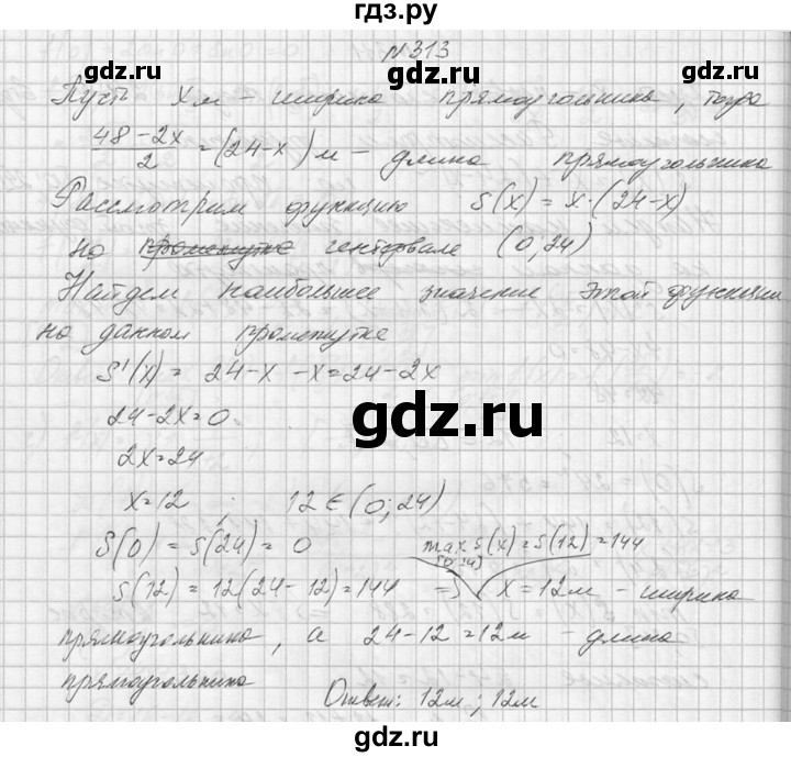 ГДЗ по алгебре 10‐11 класс  Колмогоров   номер - 313, Решебник №1