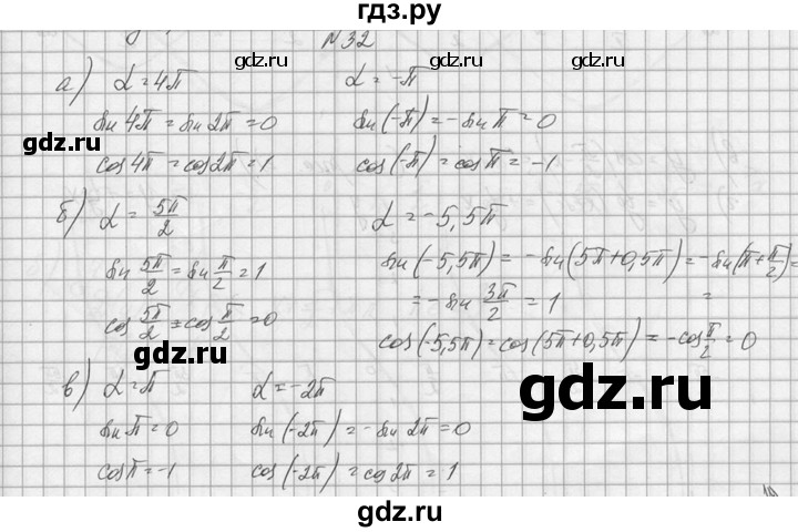 ГДЗ по алгебре 10‐11 класс  Колмогоров   номер - 32, Решебник №1
