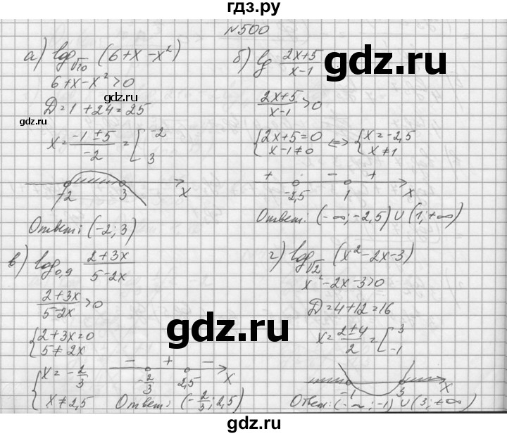 ГДЗ по алгебре 10‐11 класс  Колмогоров   номер - 500, Решебник №1
