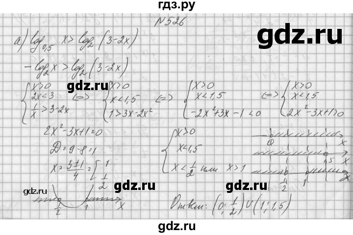 ГДЗ по алгебре 10‐11 класс  Колмогоров   номер - 526, Решебник №1