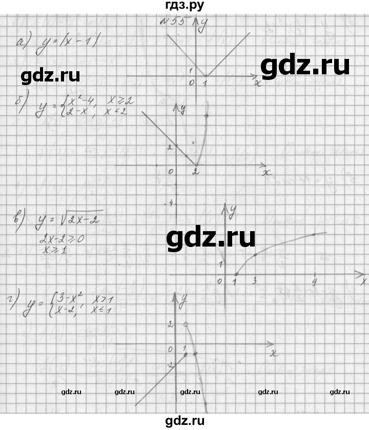 ГДЗ по алгебре 10‐11 класс  Колмогоров   номер - 55, Решебник №1