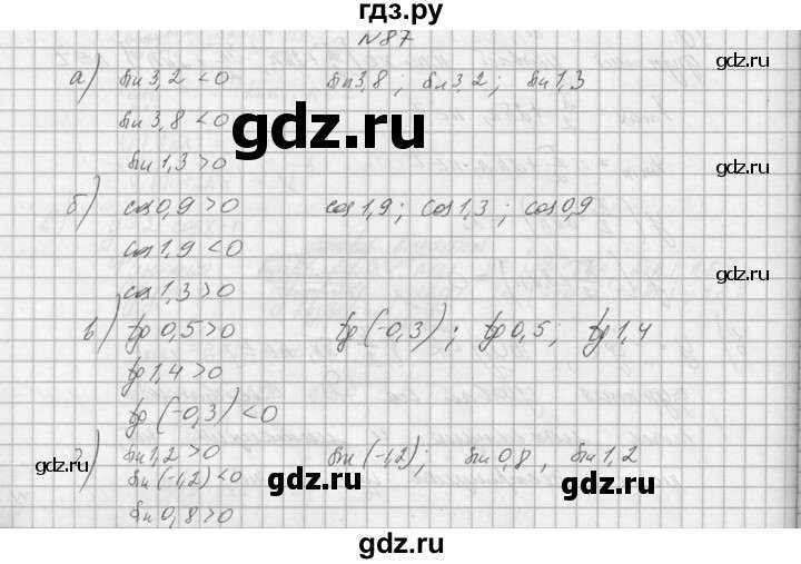 ГДЗ по алгебре 10‐11 класс  Колмогоров   номер - 87, Решебник №1