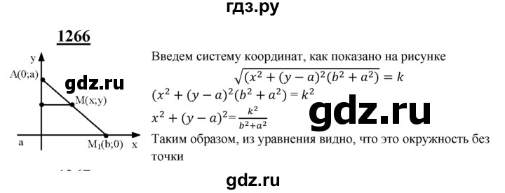 ГДЗ по геометрии 7‐9 класс  Атанасян   задачи повышенной трудности / задача к главе 10 - 1266, Решебник №1 к учебнику 2016