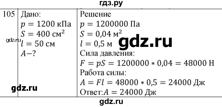 ГДЗ по физике 7 класс  Перышкин  Базовый уровень задача - 105, Решебник к учебнику 2023 (Просвещение)