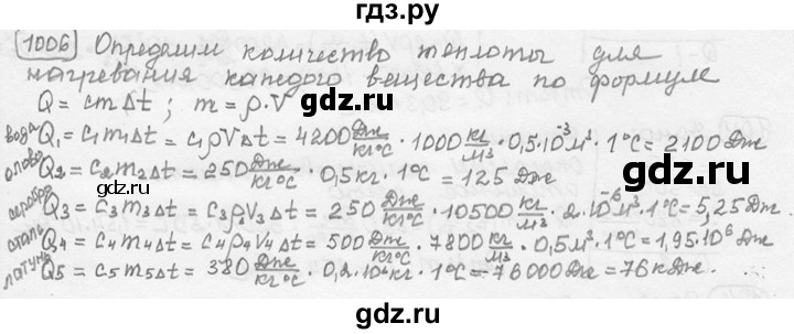 ГДЗ по физике 7‐9 класс Лукашик сборник задач  номер - 1006, решебник