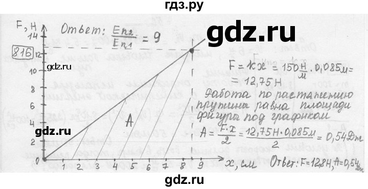 ГДЗ по физике 7‐9 класс Лукашик сборник задач  номер - 816, решебник