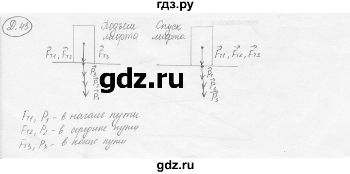ГДЗ по физике 7‐9 класс Лукашик сборник задач  дополнительная задача - 43, решебник